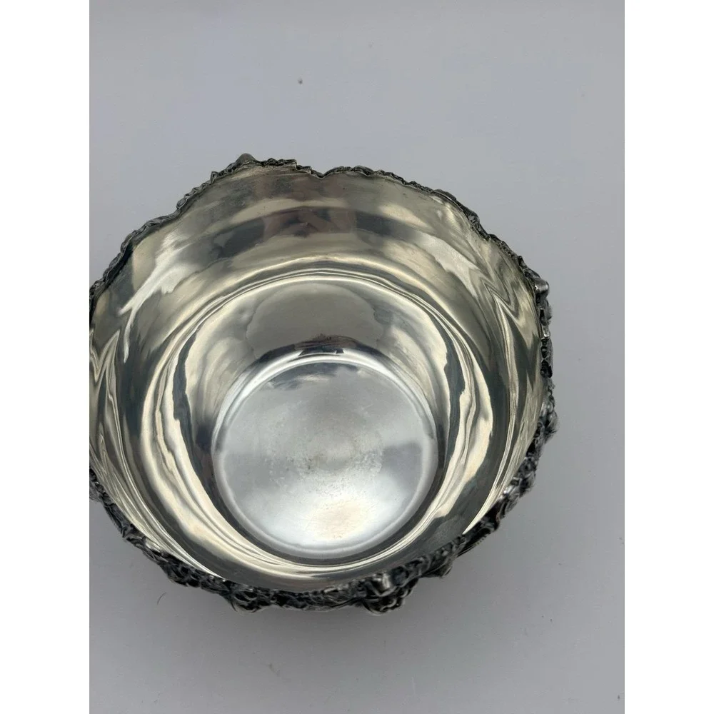 Vintage English Silver Plate Grape Vine Bowl‎ Silver On Copper Fruit Candy Dish